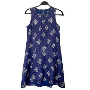 Madewell Silk/Cotton Blue/Purple Flowerstamp Sheath Dress Size XS